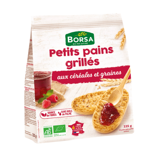 Petits pains grillés céréales et graines, Borsa, 225g*