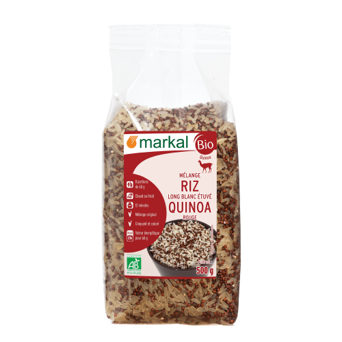 Mélange riz long blanc étuvé quinoa rouge, Markal, 500g*