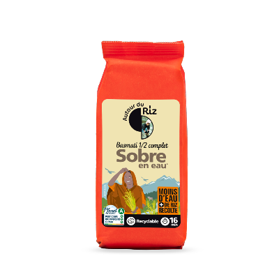 Riz Basmati 1/2 complet Sobre en eau Commerce équitable, Autour du Riz, 400g