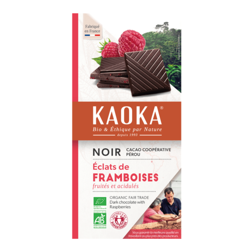 Chocolat noir framboise, Kaoka, 100g*