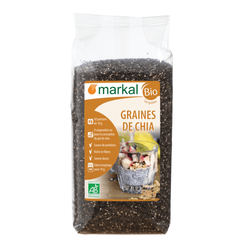 Graines de chia noire, Markal, 500g*