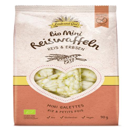 Mini galettes de riz & pois BIO, Leib und Gut, 90g*