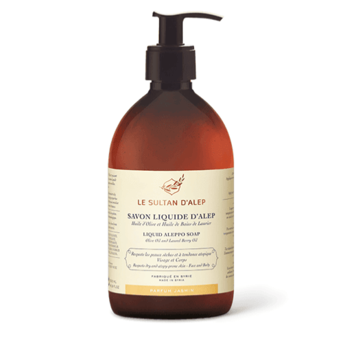 Savon liquide d'Alep 30% huile de baies de laurier & 70% huile d'olive jasmin, Sultan d'Alep, 100ml*