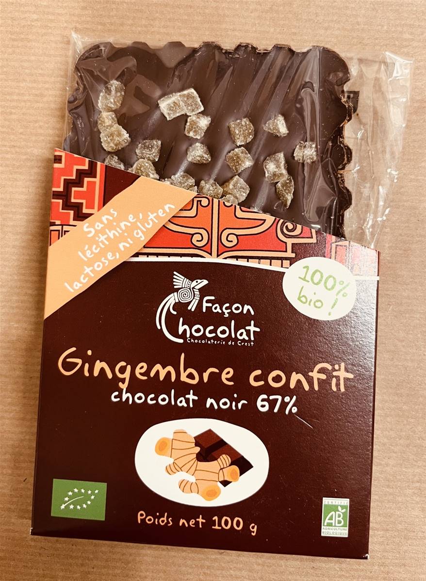 Tablette gingembre, Façon Chocolat, 80g*