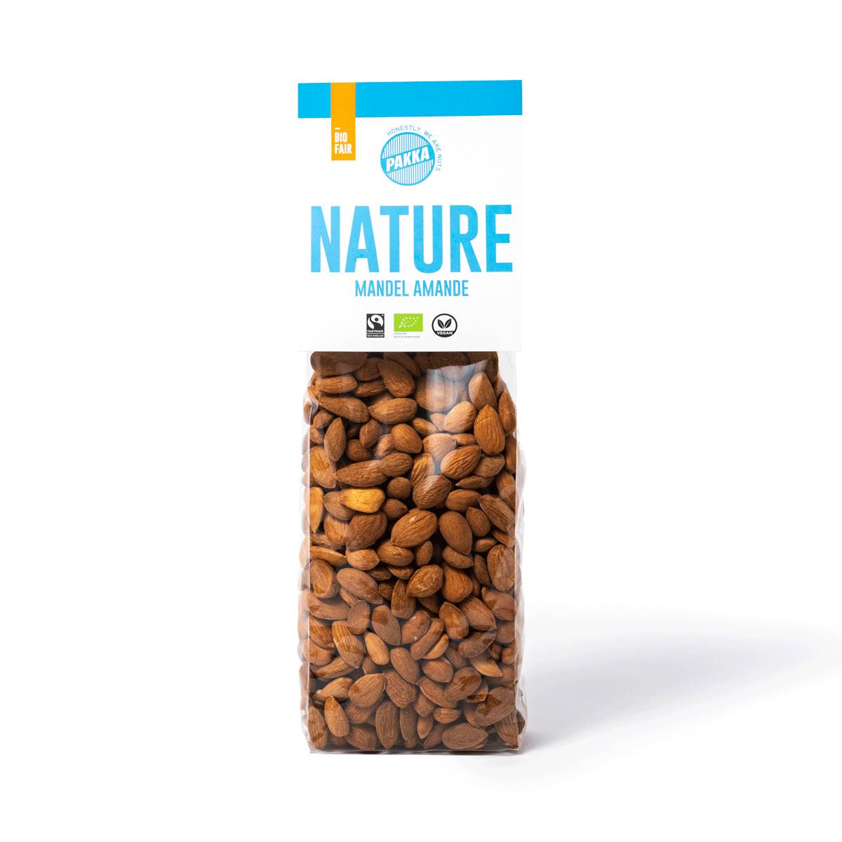 Amandes non grillées nature, Pakka, 450g*