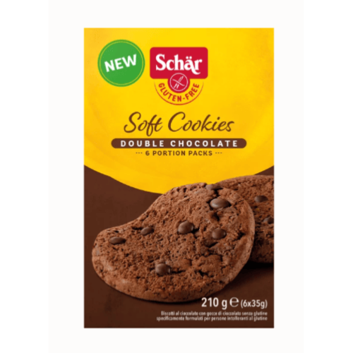 Soft cookies double chocolate sans gluten, Schär, 210g