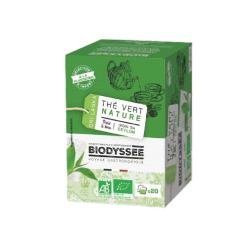 Thé vert nature de ceylan, Biodyssée, 20pcs*