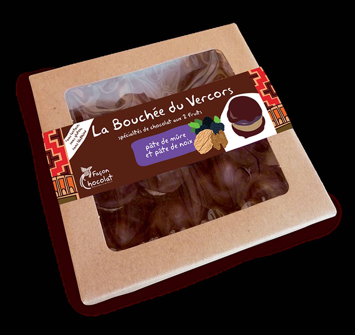 Bouchée du Vercors (pâte de noix/pâte de mûre), Façon Chocolat, 150g*