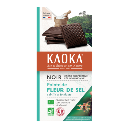 Chocolat noir 70% fleur de sel, Kaoka, 100g*