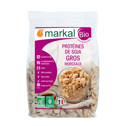Protéines de soja gros morceaux, Markal, 175g*