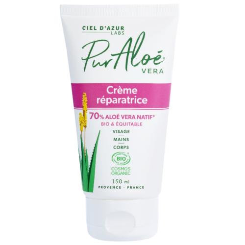 Crème réparatrice à l'aloe vera (70%) équitable, Pur'Aloé, 150ml*