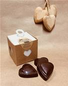 Boîte carrée 5 petits coeurs chocolat noir praliné noisette, Façon Chocolat