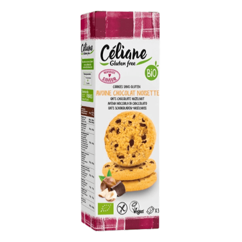 Cookies avoine chocolat et noisettes, Céliane Glutenfree, 120g*
