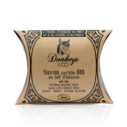 Savon au lait d'ânesse à l'huile d'argan au miel et à la fleur d'oranger, Donkeys & Co, 100g*