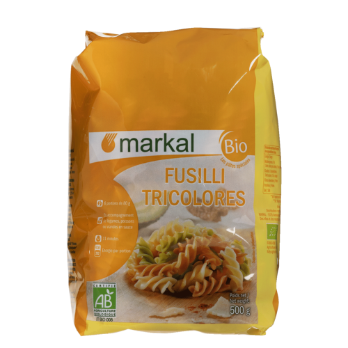 Fusilli 3 couleurs, Markal, 500g*