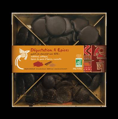 Dégust. 4 Epices - (médiéval, aztèque, pain d'épices, cannelle), Façon Chocolat, 200g