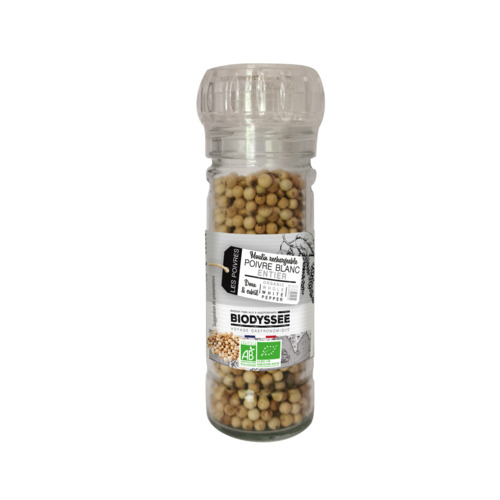 Moulin poivre blanc entier, Biodyssée, 50g*