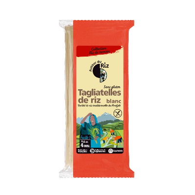 Tagliatelles de riz blanc Fabriquées en France & équitables Retour T1 2026, Autour du Riz, 400g