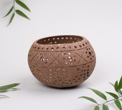 Bougeoir en coquille de noix de coco design