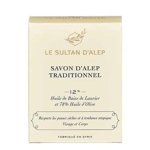 Savon dAlep traditionnel 12% dhuile de baies de laurier et 78% dhuile dolive, Le Sultan dAlep, 200g*