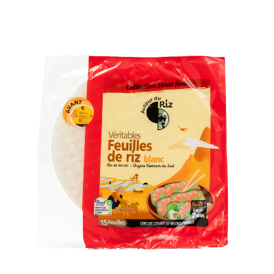 Feuilles de riz blanc Ø 22 cm, Autour du Riz, 150g