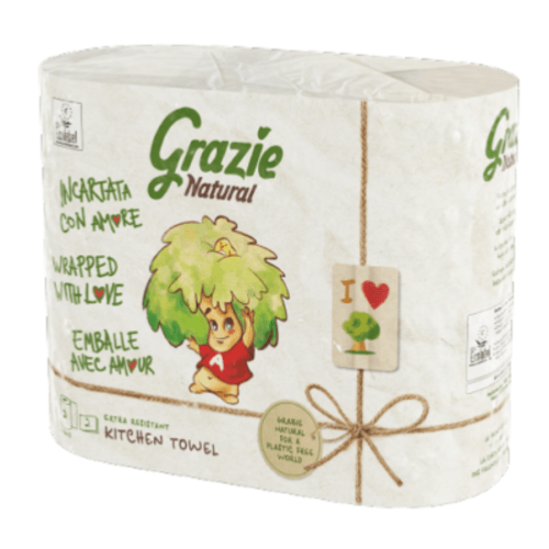 Essuie-tout en papier recyclé extra résistant, Grazie, 2pcs*