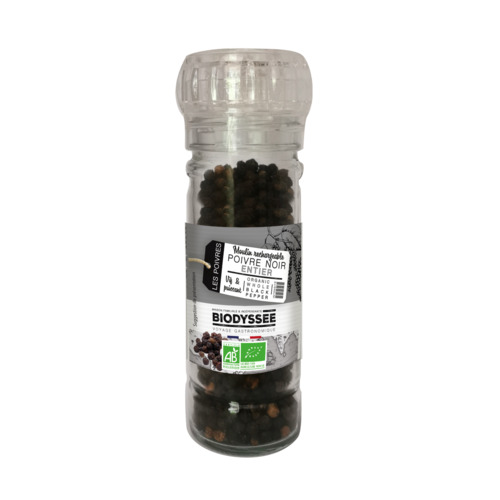 Moulin poivre noir entier, Biodyssée, 50g*