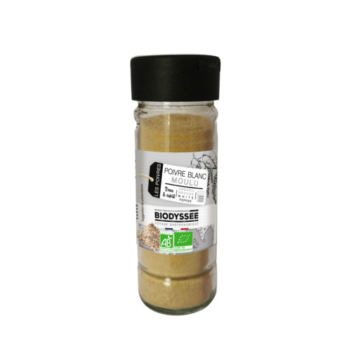 Poivre blanc moulu, Biodyssée, 50g*