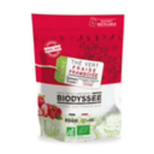 Thé vert fraise framboise, Biodyssée, 80g*