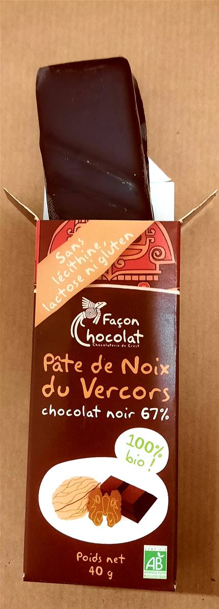 Barre pâte de noix, Façon Chocolat, 40g*