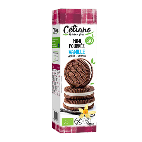 Mini biscuits fourrés vanille, Céliane Glutenfree, 125g*