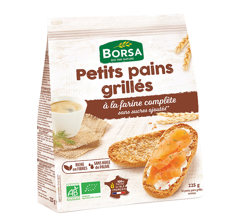 Petit pain grillé farine complète, Borsa, 225g*