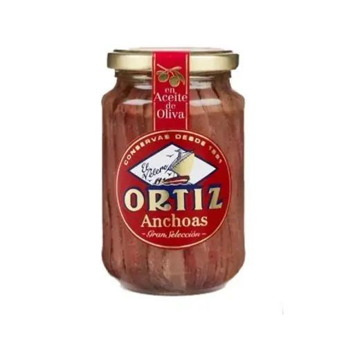 Anchois à l'huile d'olive - bocal verre, Ortiz, 350g*