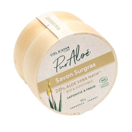 Savon surgras 20% aloe vera et équitable, Pur'Aloé, 90g*