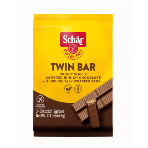 Twin bar snack de choc sans gluten, Schär, 3x21.5g