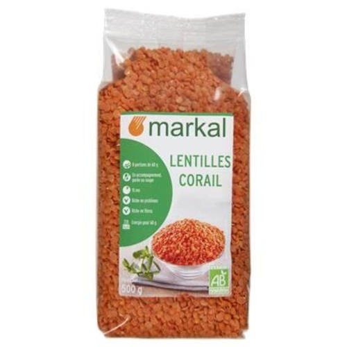 Lentilles rouges corail, Markal, 500g*