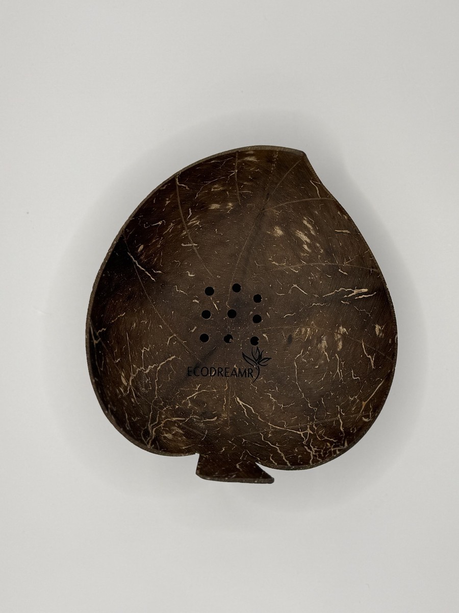 Porte-savon en coquille de noix de coco - feuille de lilas