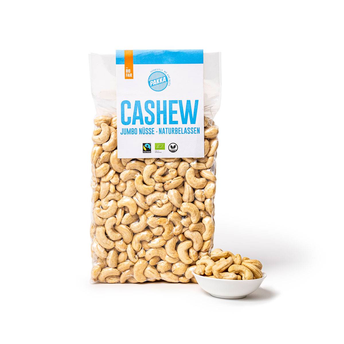 Noix de cajou non grillées nature bio & Fairtrade, Pakka, 1kg*