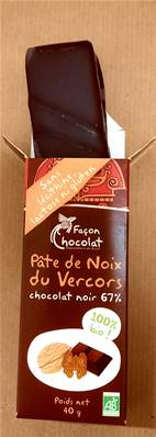 Barre pâte de noix, Façon Chocolat