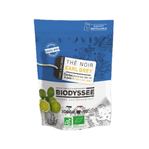 Thé noir earl grey, Biodyssée, 100g*