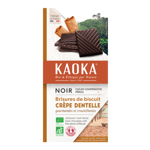Chocolat noir crêpe dentelle 58%, Kaoka, 100g*