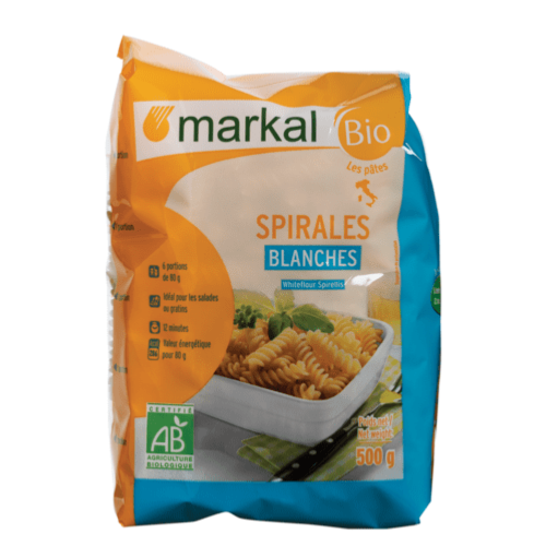 Pâtes spirales blanches, Markal, 500g*