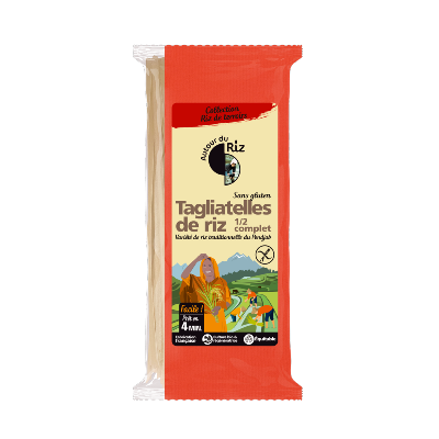 Tagliatelles de riz 1/2 complet Fabriquées en France & équitables, Autour du Riz, 400g