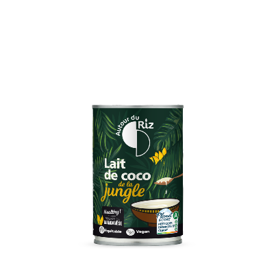Lait de coco de la jungle 16% Commerce équitable, Autour du Riz, 400ml