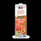Jus de pomme pêche abricot sans sucre ajouté 1, Elibio, 1l*