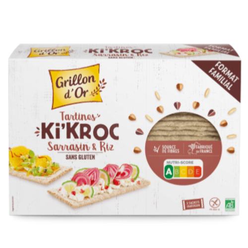 Tartines Ki'kroc sarrasin et riz sans gluten, Grillon d'Or, 270g*