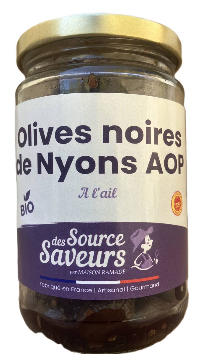Olives de Nyons AOP à l'ail, Pascal Ramade, 190g*