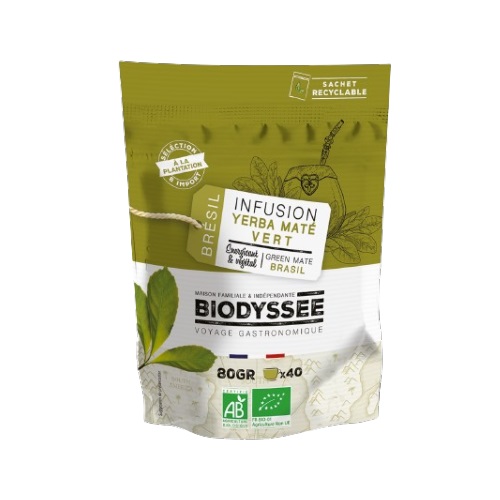 Infusion yerba maté vert, Biodyssée, 80g*