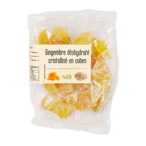 Gingembre déshydraté cristallisé cube, Agidra, 150g