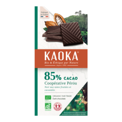Chocolat noir 85% Pérou, Kaoka, 100g*